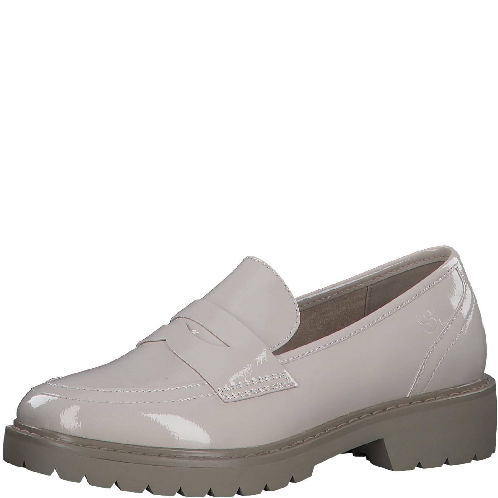 s.Oliver Women's Elegant Lace Loafers, Beige Patent, 8 UK