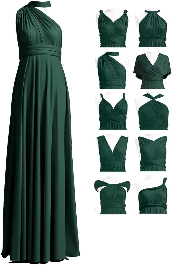 Multiway Bridesmaid Dresses, Infinity Wrap Dress, Maxi Long, Plus Size, Elegant Formal Wedding Guest Dress for Evening Prom Ball, Special Occasion