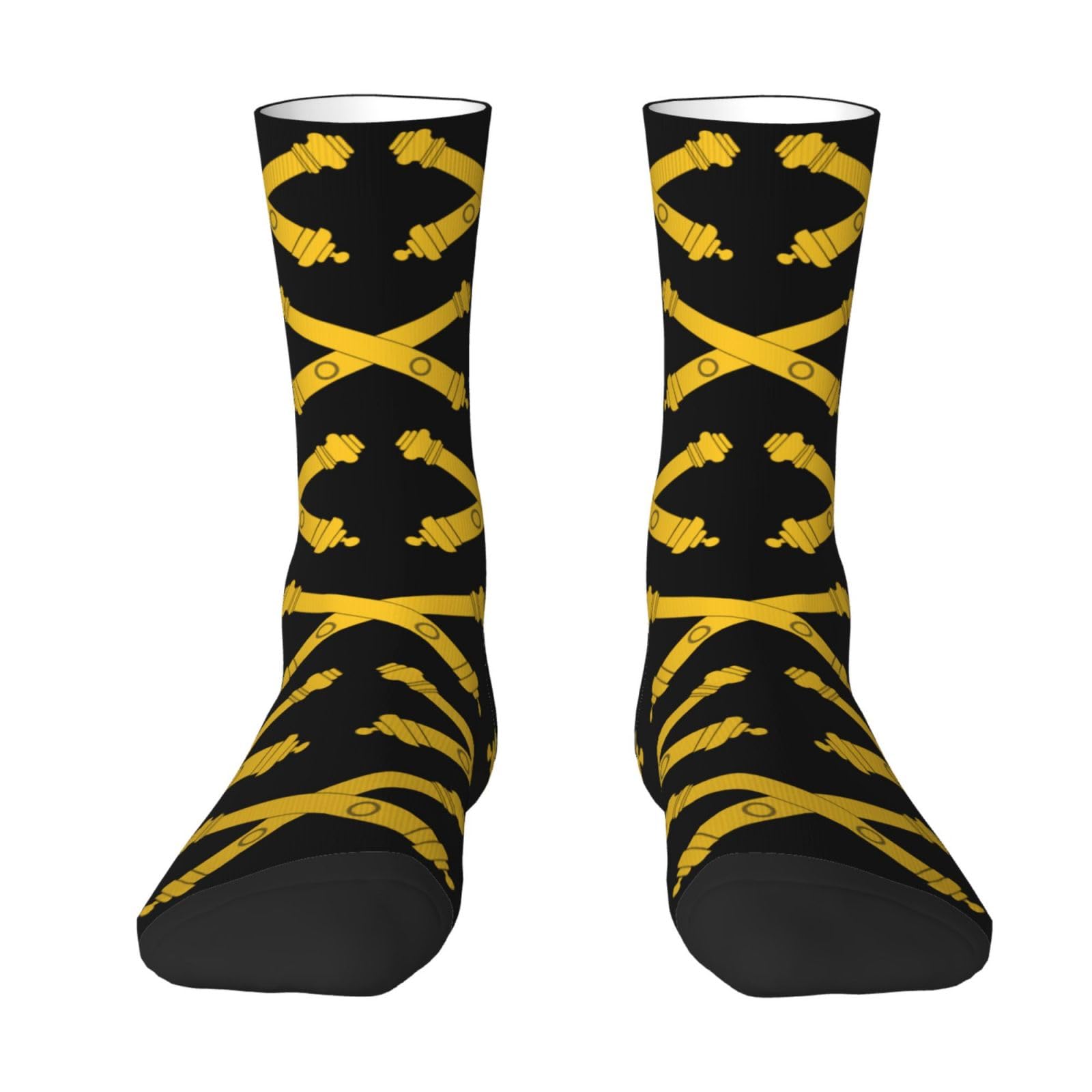 SIYTUAU The crossed cannons insignia of the US Army Field Artillery Socks For Women Men Cushion Athletic Crew Socks Casual Wicking Socks
