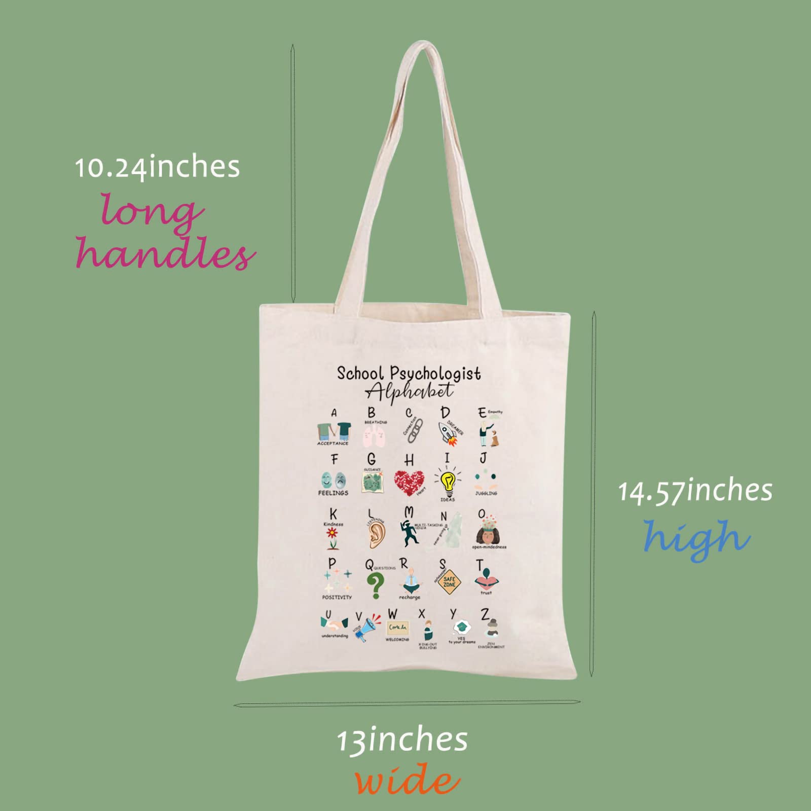 Psychologist Canvas Tote Bag Thank You Gift for Psychologist Psych Shopping Bag Book Bag End of Term Gift