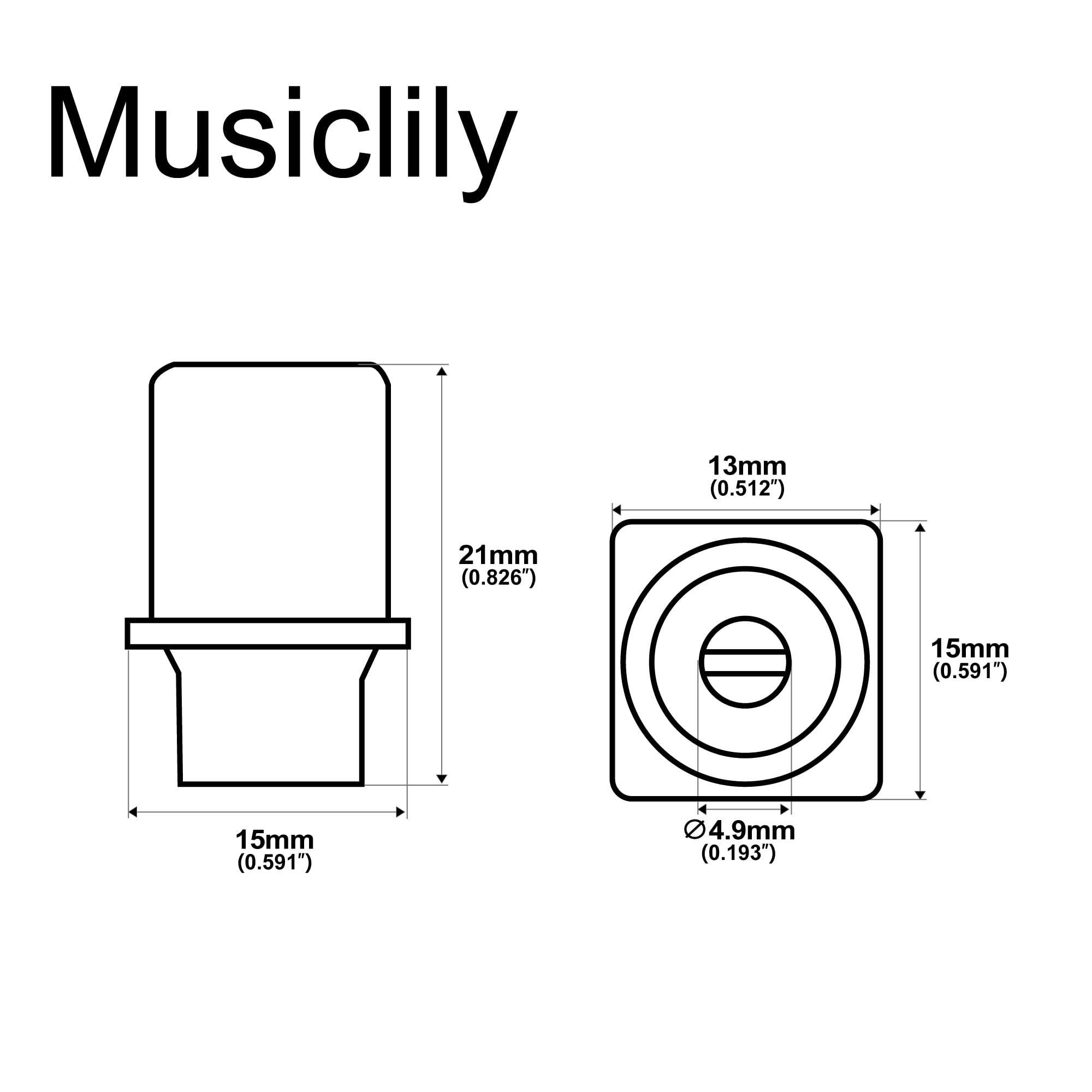 Image secondaire de Boutons Sélecteurs Musiclily pour Guitares Telecaster - Set de 2 Noirs