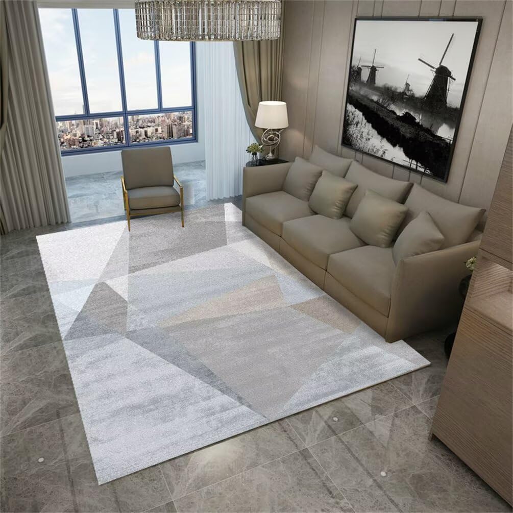 Tapis poil ras facile à nettoyer pour chambre enfant et descente de lit grise