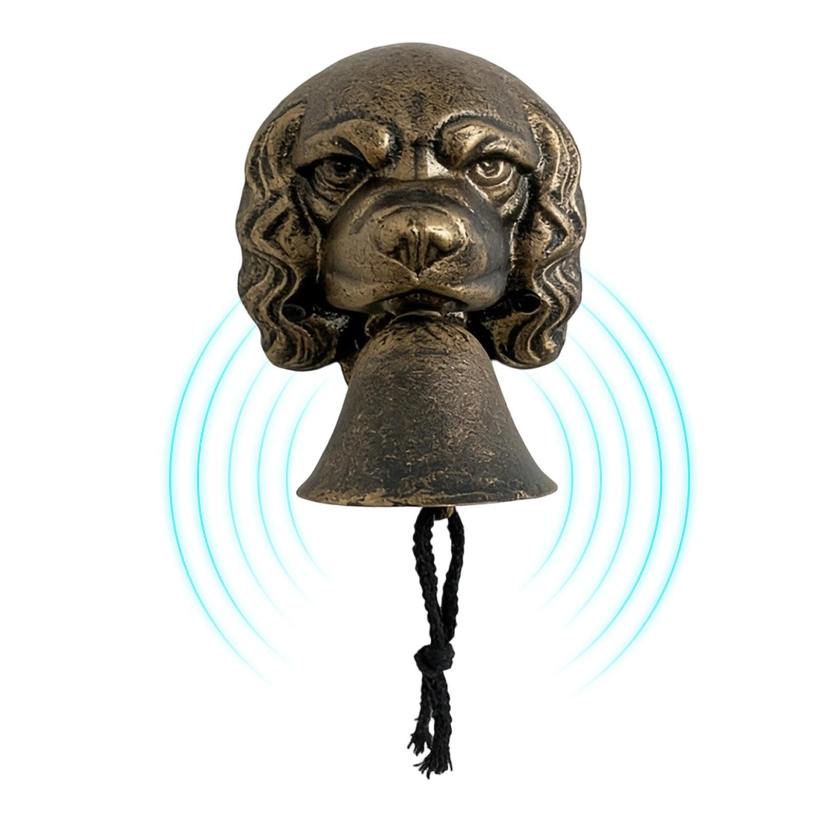 Cloche d'accueil rustique en fonte chien décoration d'entrée nostalgique