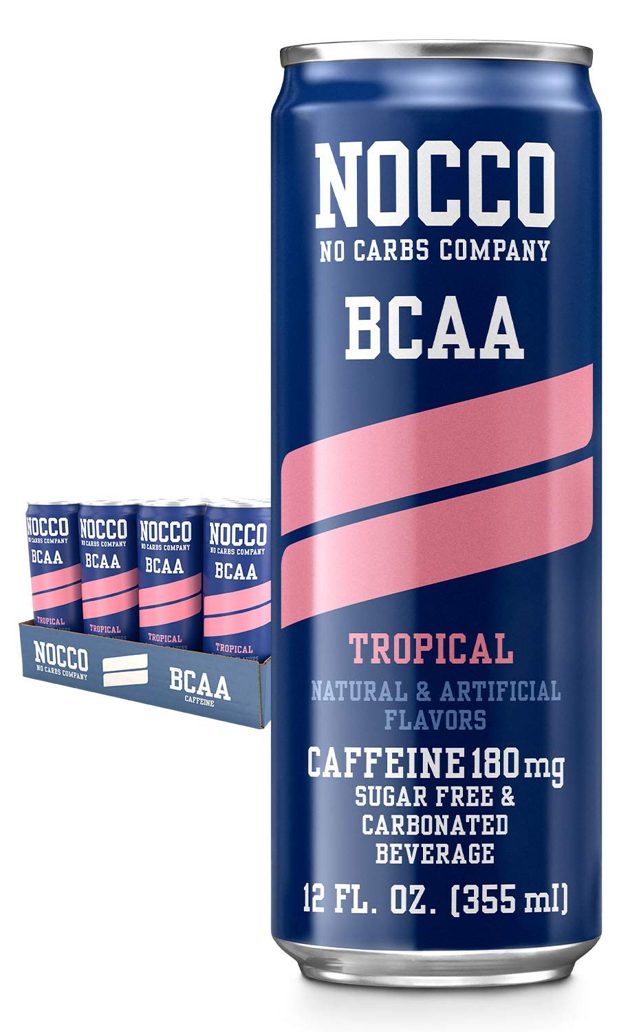 Buy NOCCO BCAA Tropical 24 x 12 Fl Oz Carbonated, ZERO Sugar, Low