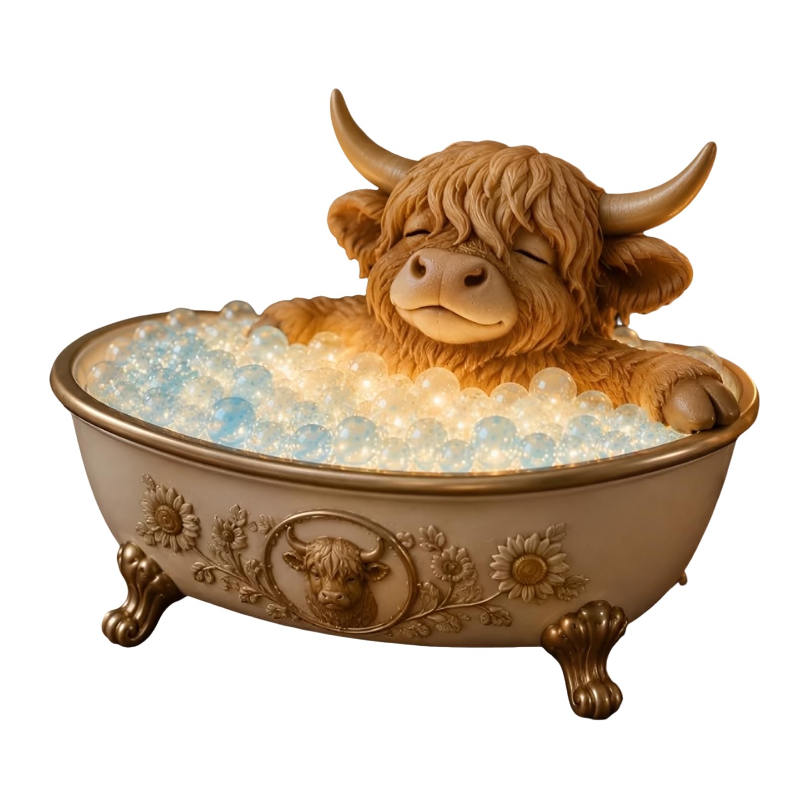 Figurine de bain animal lumineuse et statue baignoire à bulles pour décoration étagère
