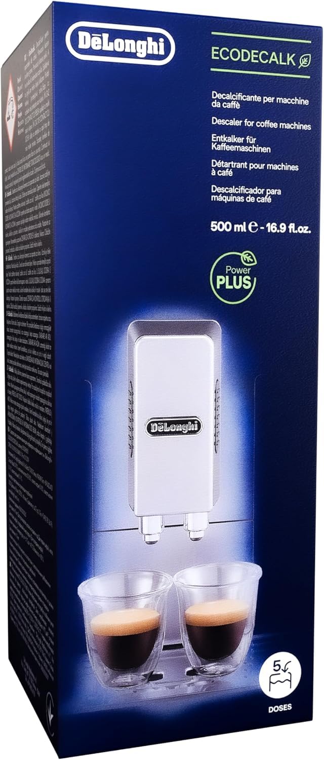 Aquafloow Filtre à eau compatible DeLonghi DLSC002 Détartrant EcoDecalk 500ml Kit entretien machine à café Magnifica S Evo Dinamica brosse nettoyage