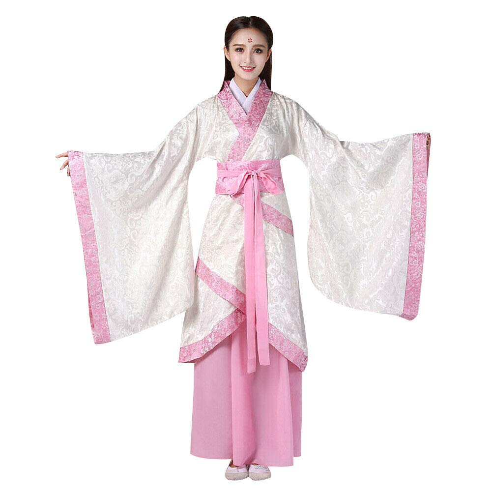 Chinese Women Hanfu Outfit Traditional Ancient Folk Dance Performance Cosplay Dress Trailing Chaise Costume