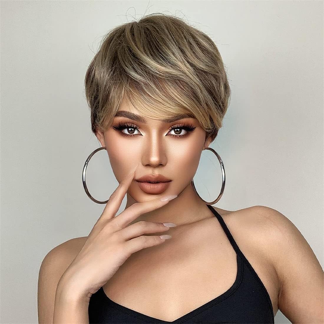 Short Pixie Cut Layered Synthetic Wig Natural Looking Daily Party Heat Resistant Amazon.com : RENERSHOW Short Wigs for White Women Layered  main image 4