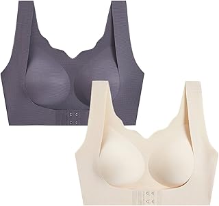 MeiLyviba Women's Bra Bras Women Deep Cup Bra Plus Size Seamless Underwire Bra Deep Cut Underwear Bralette Sleep Thin Functional Bra Bra for Everyday Bra Comfort Sports Bra