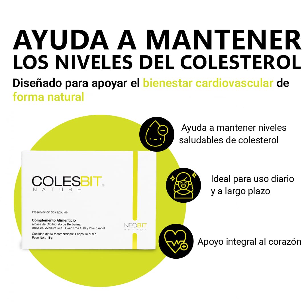 Levadura de Arroz Rojo y Coenzima q10 para Colesterol con Berberina Capsulas Naturales Veganas Sin Gluten Alta Biodisponibilidad 30 uds | Neobit (Paquete de 2)