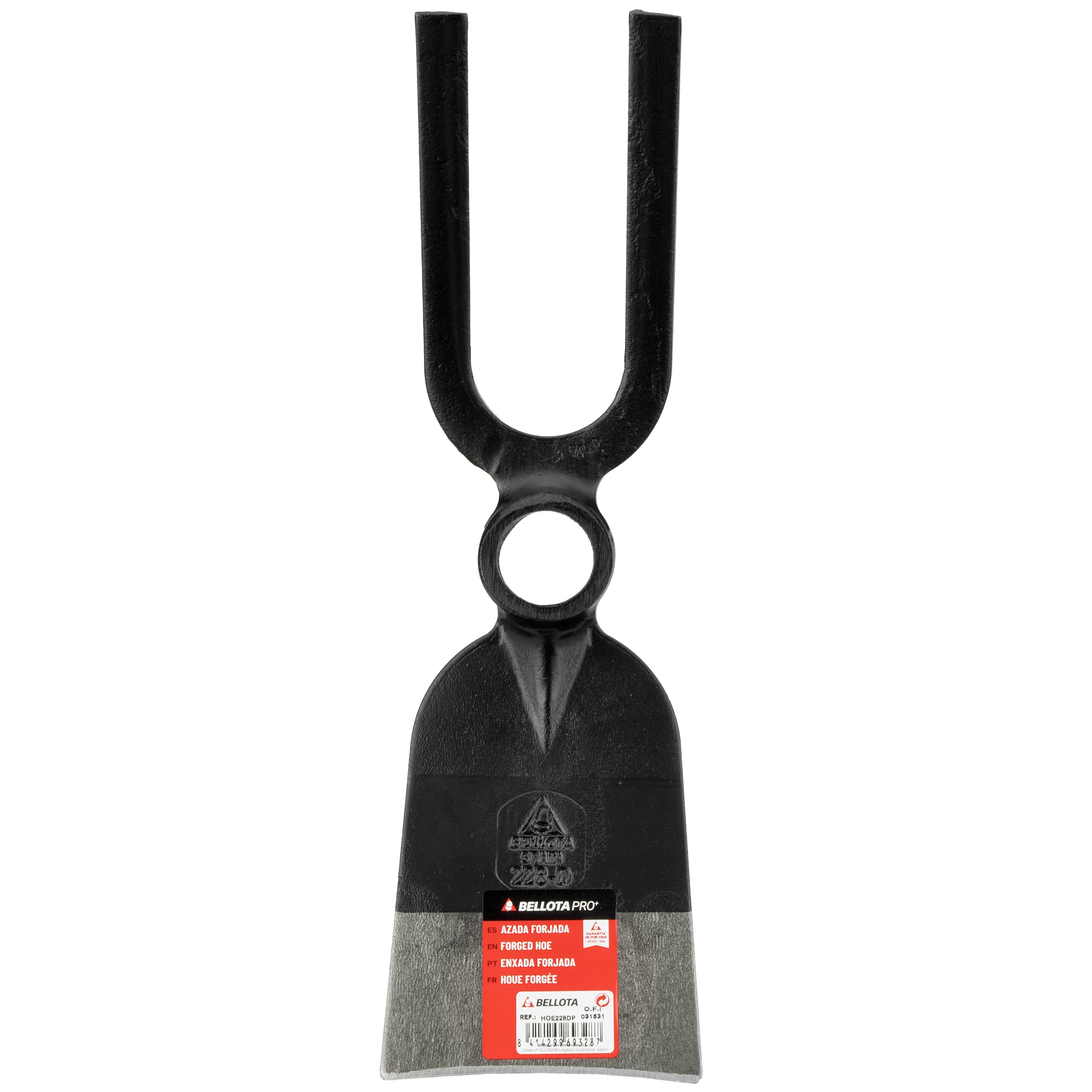 Bellota HOE228DP - Kopf geschmiedeter Gartenhacke mit Doppelfunktion, Hacke und Zinken, mit Anti-Rotations-System, Griff nicht enthalten