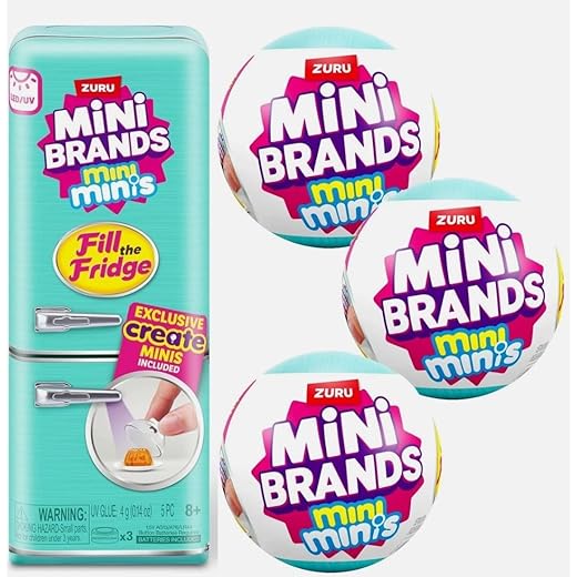 Zuru Mini Minis Refrigerator + 3 Capsules, Fill The Fridge Set, Mini Brands
