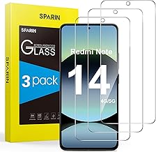 SPARIN 3 Pièces Verre Trempé pour Xiaomi Redmi Note 14 4G/5G (PAS Pro) 6,67 Pouces, Protection écran pour Redmi Note 14 4G/5G, Dureté 9H, Sans Bulles, HD