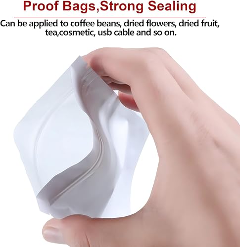 Miniatura 55 de Bolsas de papel de aluminio con cierre hermético resellable, antiolores, 100 unidades, para regalos de fiestas y almacenar comida. Negro -,Negro