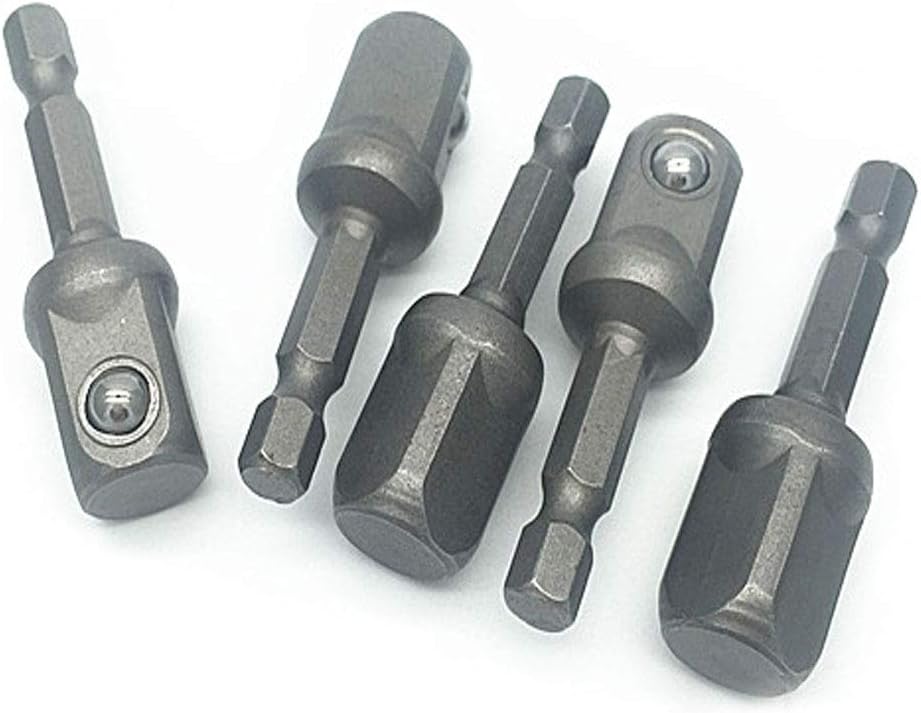 COMOK Adapter Impact Hex Shank Drill Bits Bar Set 1/4" Hex Shank to 1/2" Bits 49mm Long 5PCS