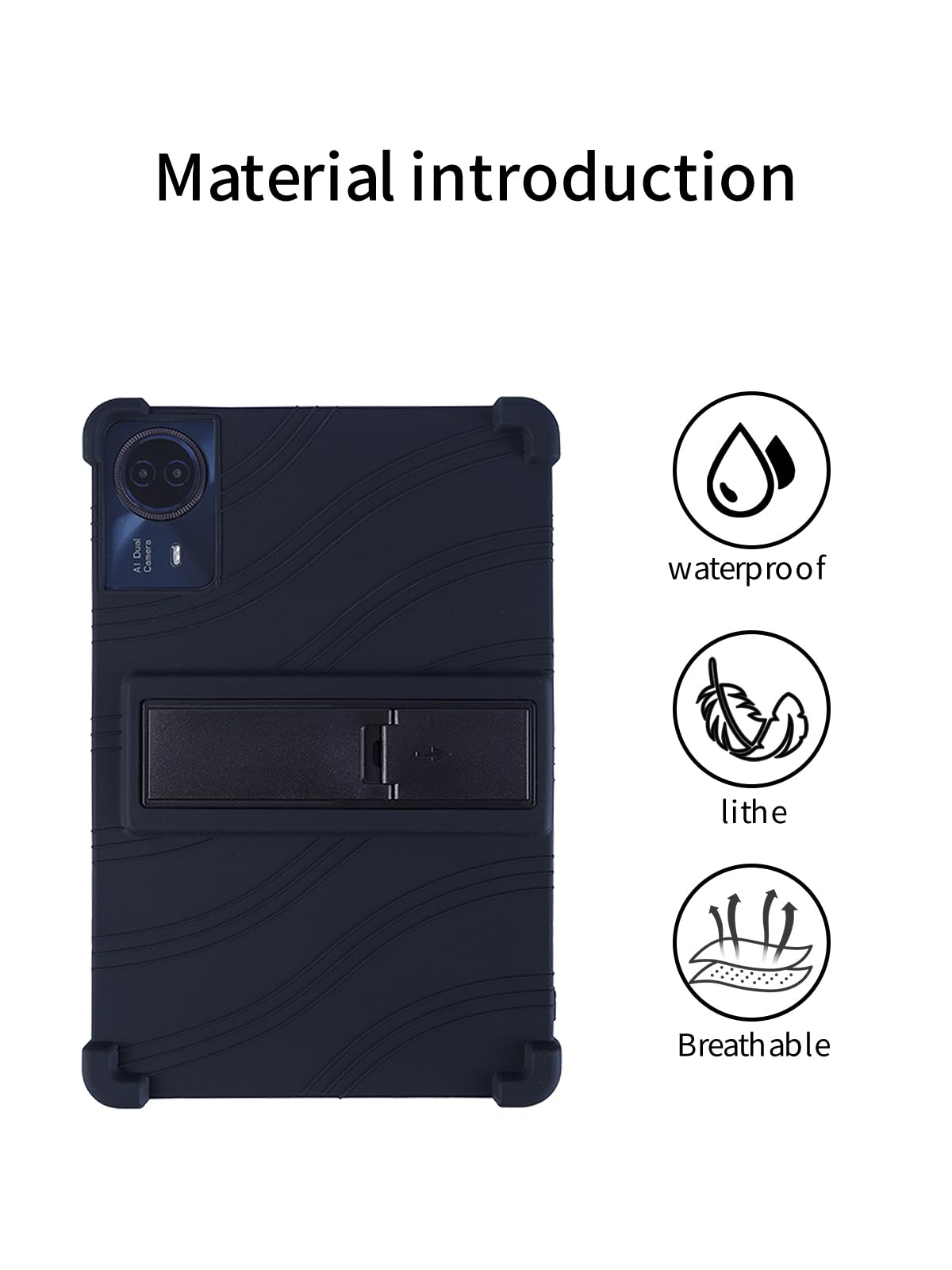 BOVUGAC - Funda para tablet TECLAST T65Max de 13 pulgadas, silicona suave, ajustable, a prueba de golpes, apta para niños, para TECLAST T65Max de 13 pulgadas (negro)