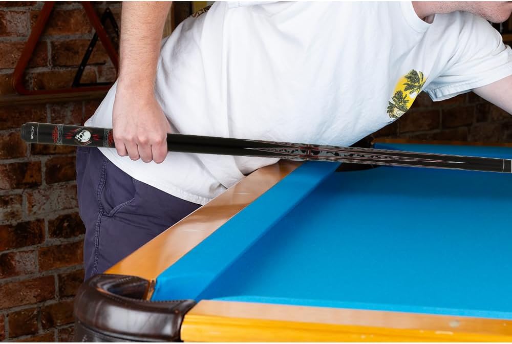 Action Garage Billiards Pool Cue Stick - Matte Skull & Switch Blade