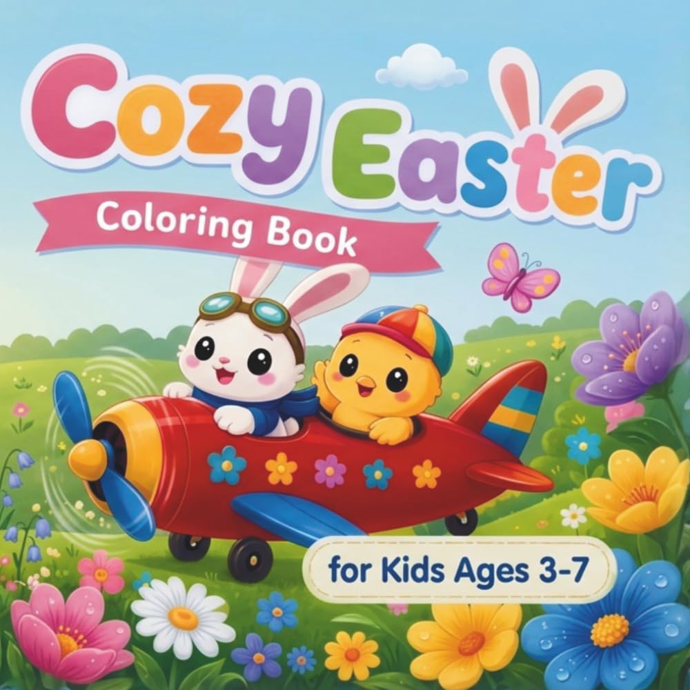 Cozy Easter Coloring Book for Kids Ages 3–7: Cute and Simple Spring Coloring Pages with Eggs, Bunnies and Happy Easter Scenes (Easter Fun)