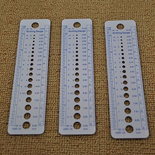 image for Onner 10 Pcs Plastic Gauge Ruler, Knitting Needle Size Gauge inch cm R