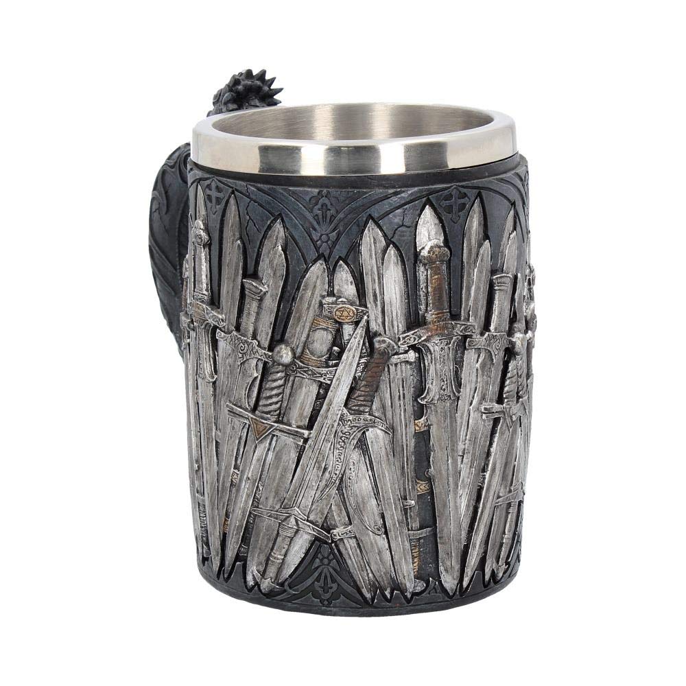 Il Trono di Spade, boccale in stile medievale con motivo di drago e spade, 1940