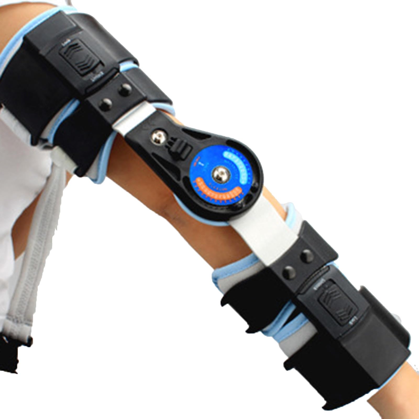 PopieL Codera con Bisagras Rom, Ortesis de Corrección de Articulación de Codo Ajustable, Equipo Protector de Corrección de Rehabilitación Deportiva Para Reparación de Codo, Bíceps y Tendones,Right