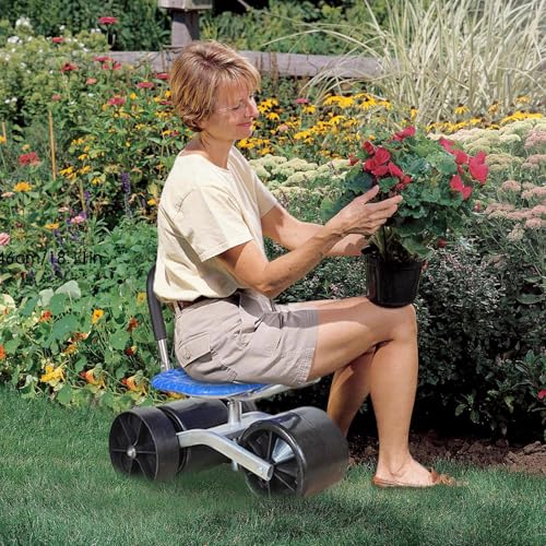Chariot de jardinage à hauteur réglable et tabouret de travail haut de gamme - 4