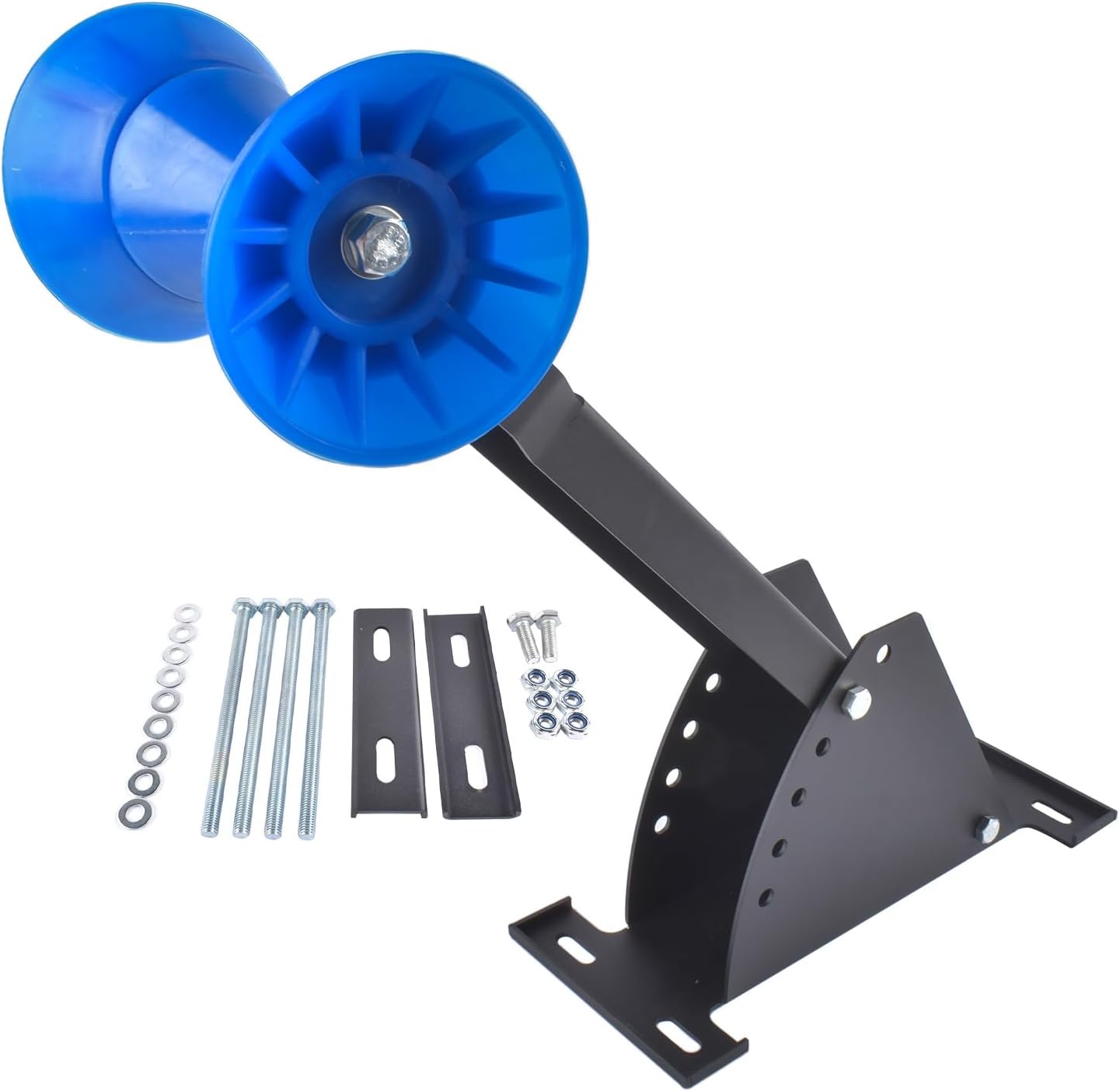 Adjustable Boat Trailer Winch Stand with Blue Roller Universal for 3-4" Wide x 4" High Tongues Without Winch for Speedboats Fishing Boats
