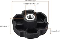 Vista 2 de uxcell 8 tornillos de perilla hembra, M8 x 1.929 in, tuerca de plástico negra para maquinaria, industria, muebles, equipos electrónicos