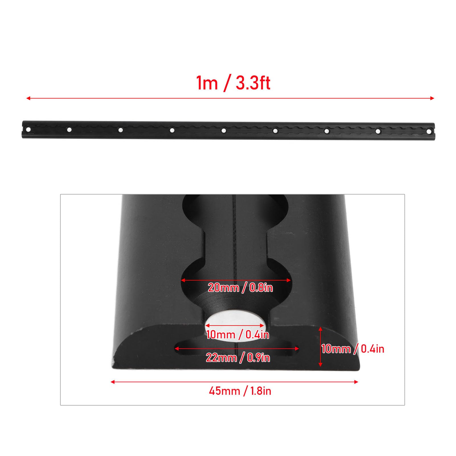 L Track Rail, Heavy Duty Aluminum Truck Bed Trailer Rail 3.3ft, Durable Structure Robust L Track Pre-Drilled Holes - Image 2