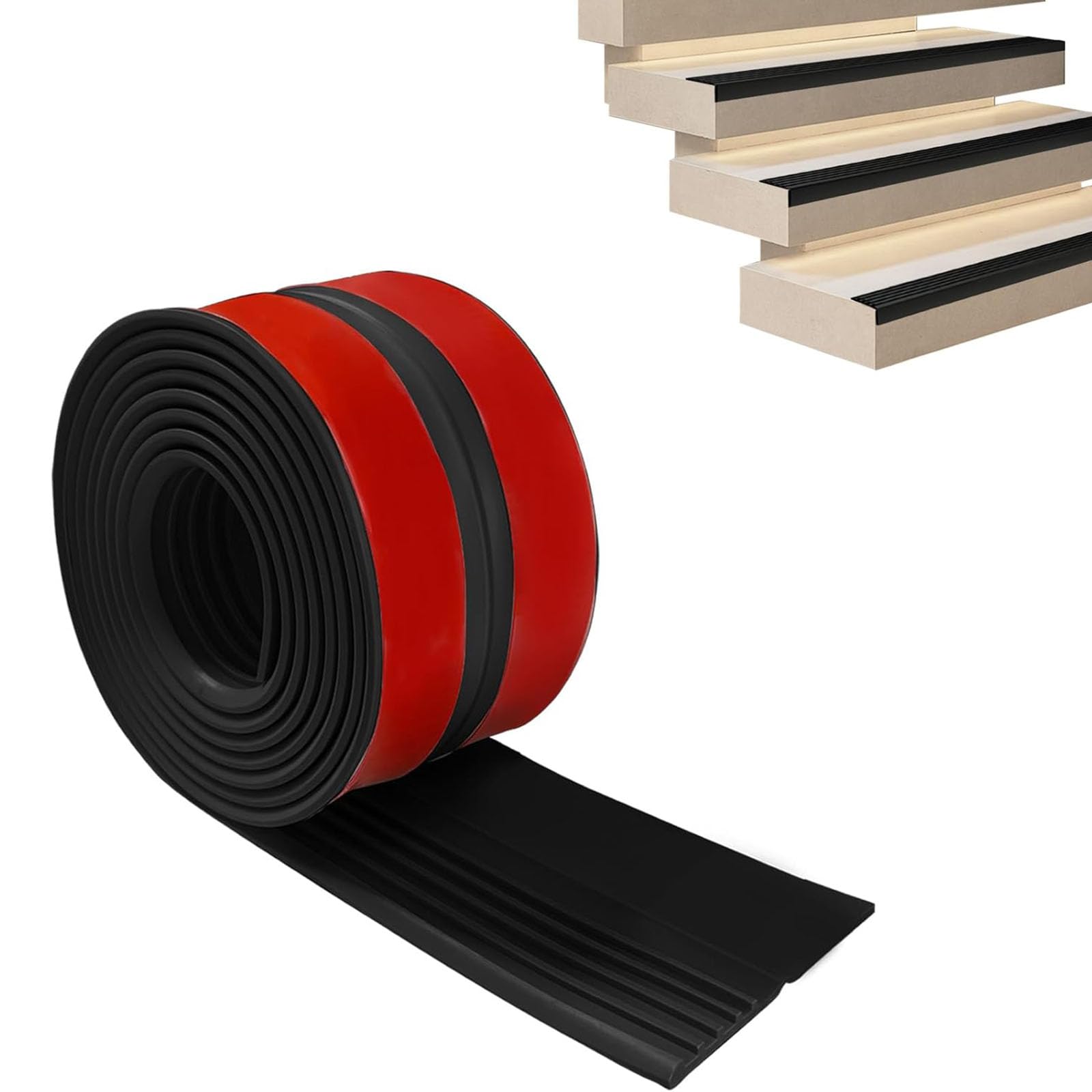 FOELANNE Self Adhesive Rubber Angle Edging, PVC Rubber Stair Nosing Self-Adhesive Non-Slip Edge or Multiple Sizes(1M)