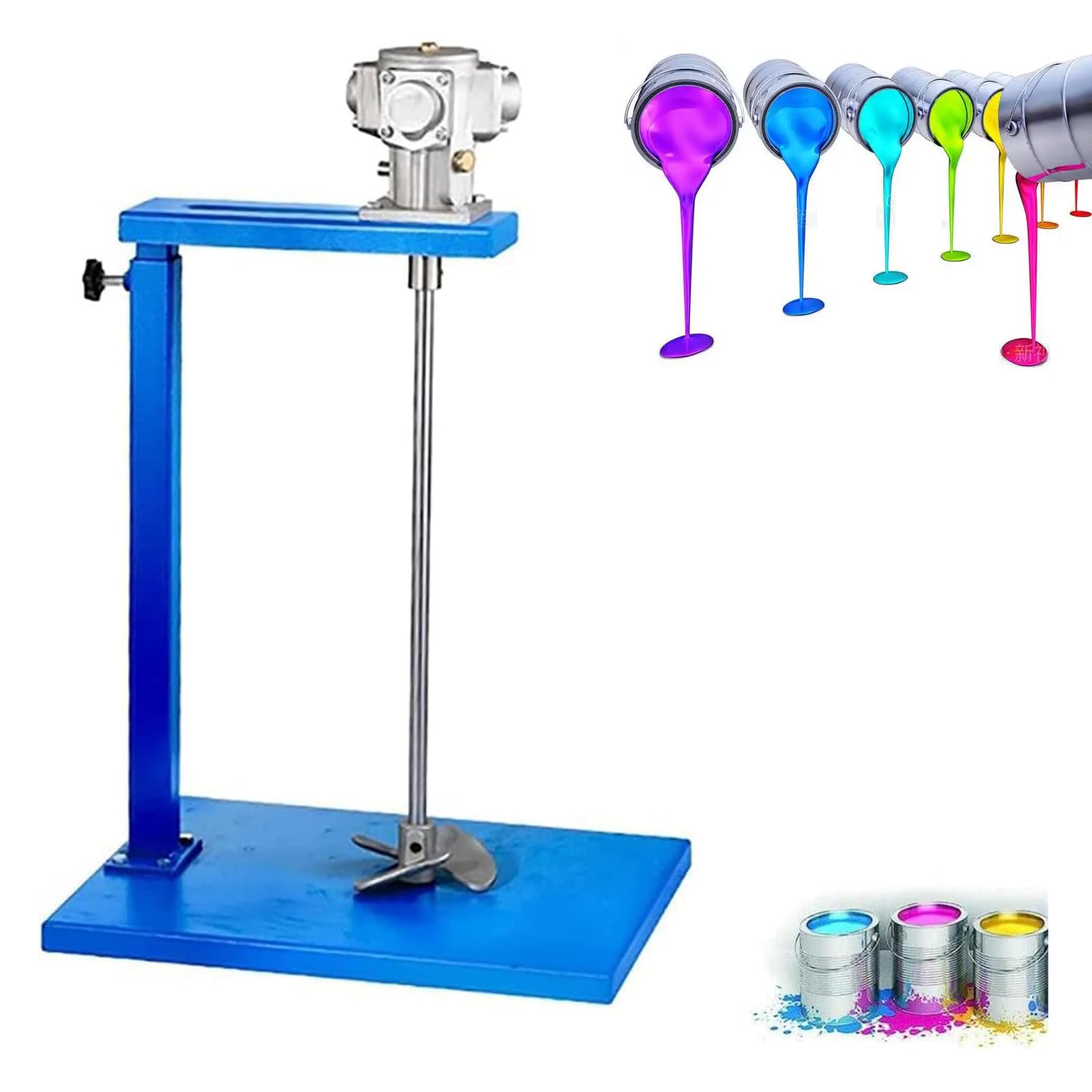 Pneumatic Paint Mixer, Stainless Steel Automatic Paint Stirring Machine, Manual Agitator for 5 Gallon Tanks with Adjustable Speed and Lifting Bracket, for Paint Mixing in Workshops and Factories