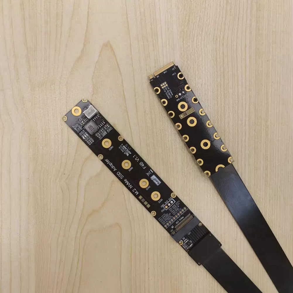 Malloy M.2 NVMe Key M PCIe 5.0 X4 Gen5 128G/Bps, kabel przedłużający FFC o wysokiej prędkości, bardzo miękki i niskostratny, 25 cm.