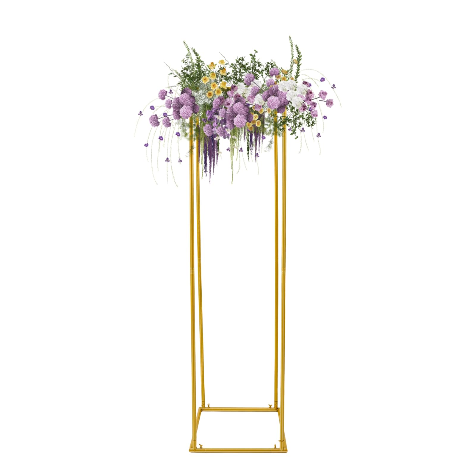 BlumenstäNder Gold Metall Hochzeit, 50 * 50 * 180Cm Goldvasen FüR Hochzeit HerzstüCk Tische, Vasen Hochzeit, Metall Blumenboden Vase SäUle BlumenstäNder FüR Zuhause Party Hochzeit Deko