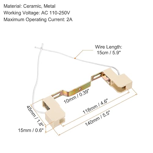 Miniatura 2 de PATIKIL Enchufe R7S de 4.646 in, paquete de 3 portalámparas de cerámica con base de bombilla halógena, conector convertidor de doble extremo con