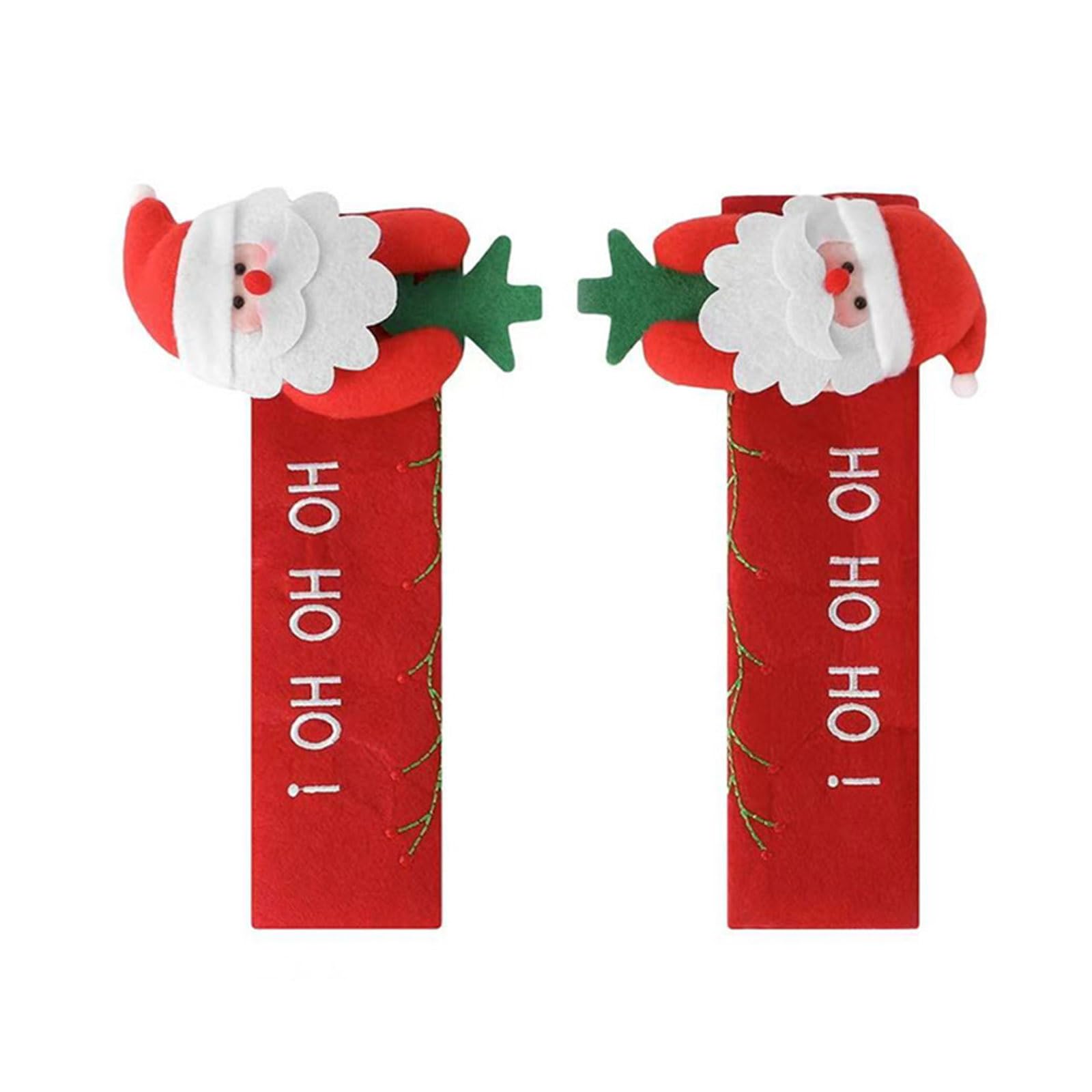 Tmboryuu B Holiday Handle Covers Durability Fabric Sleeve Christmas Decors For Refrigerator Door Window Crafting Party Supplies Christmas Door Handle Covers