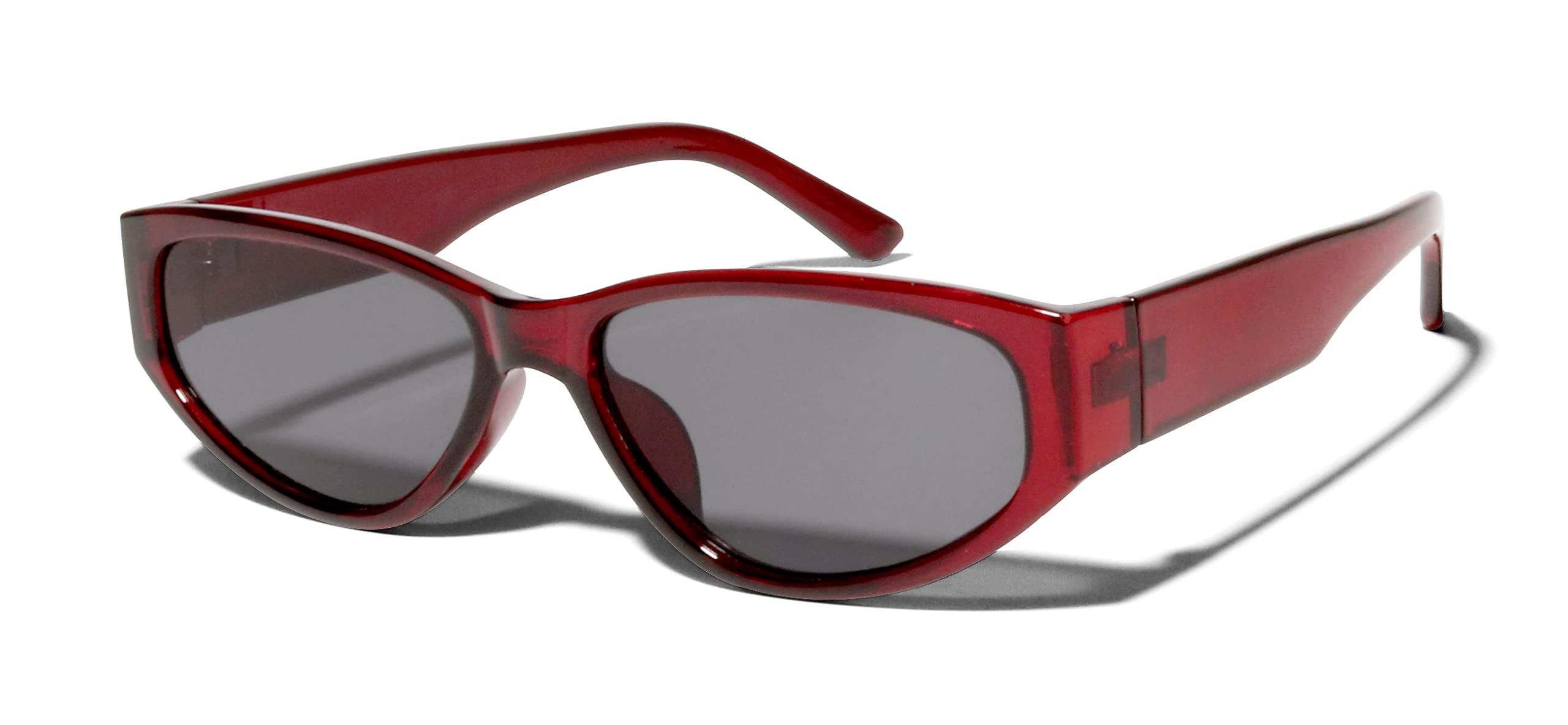 ShadyVEU Oval Retro Geometric Fashion Chic 90s Flat Lens Frick Frame Womens Sunglasses