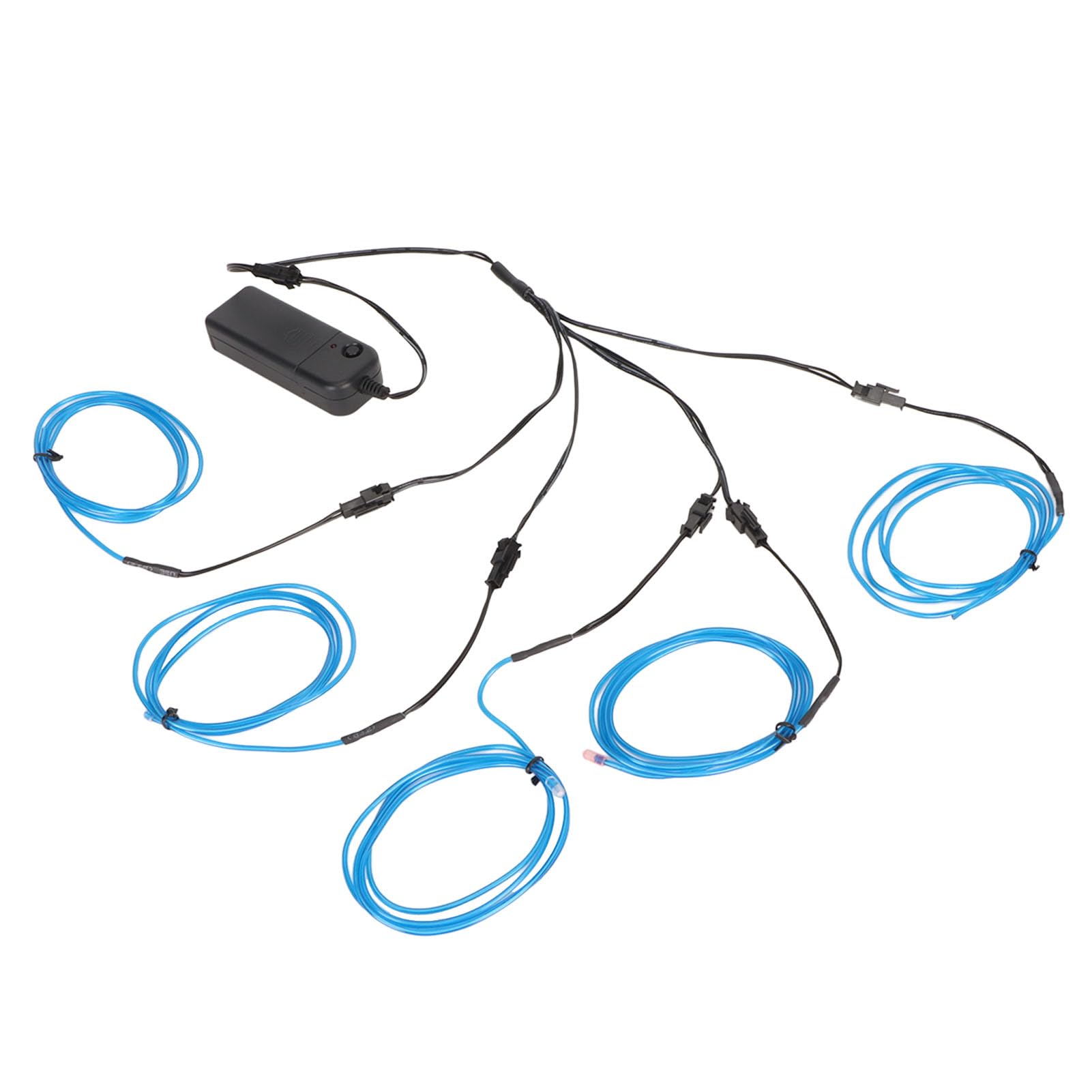 5 in 1 EL Wire, Blue Noise Reduction Bendable Decorative Neon Light Wire, No Radiation Energy Saving Brightness Stable for Car Halloween Christmas Party
