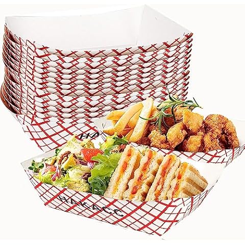 HAKACC Disposable Kraft Paper Food Trays Cover
