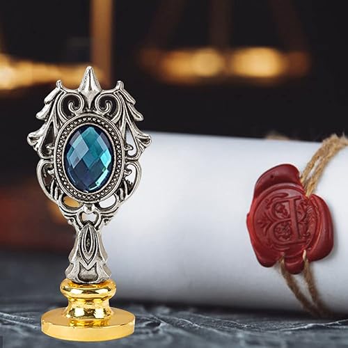 Miniatura 6 de AZURAOKEY Sello de cera mango de repuesto de metal solo bronce para sellos de sellado de cera TA, cabeza de cobre extraíble de 0.335 in de diámetro