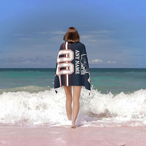 Miniatura 4 de Toallas de playa Chicago personalizadas, toalla de playa con número de nombre, toalla de baño suave personalizada, manta de playa, regalo para