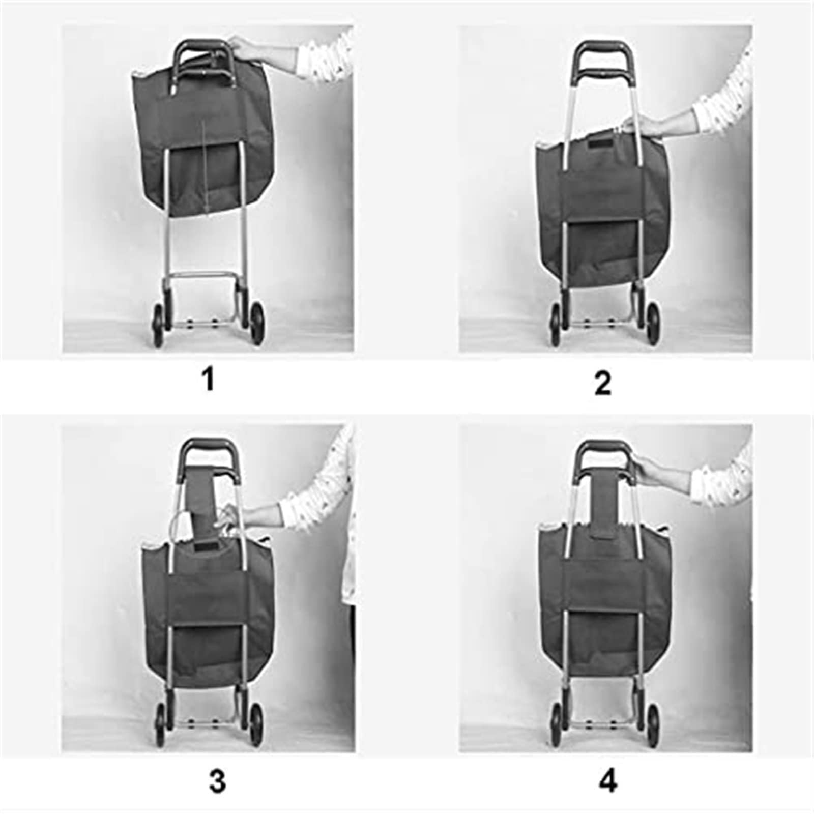 Trolley-Ersatztasche, 1/2 Stück, 30 l, doppellagige Einkaufstasche aus Stoff, abnehmbar, waschbar, zusammenklappbar, tragbare Aufbewahrungstasche, Einkaufswagentasche (1 Stück)
