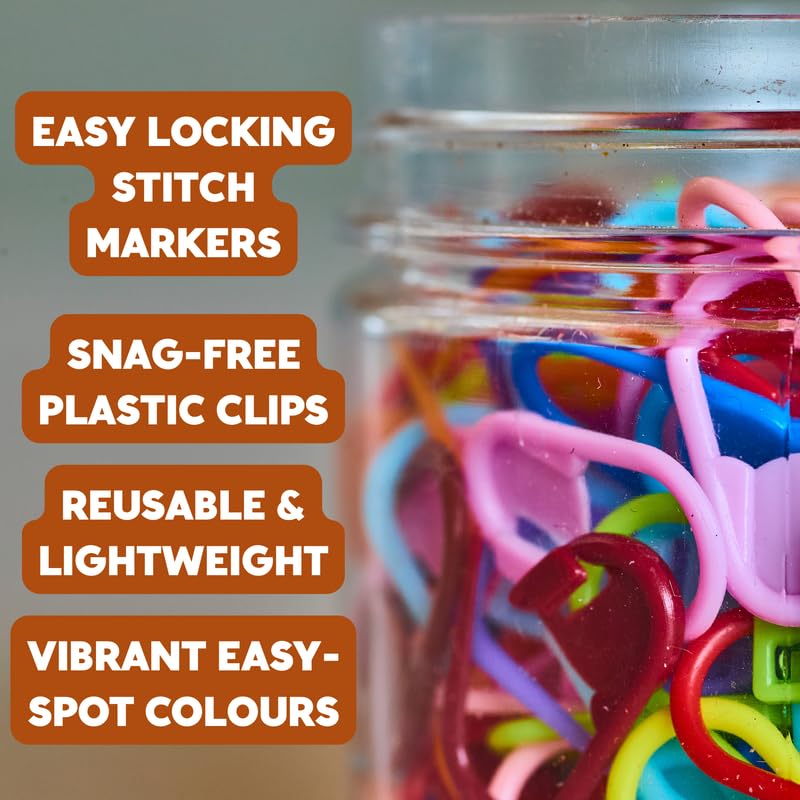 Crochet Marker Pins (15 U)– Stitch Markers, Plastic Locking Clips, Knitting Crochet Place Markers 1