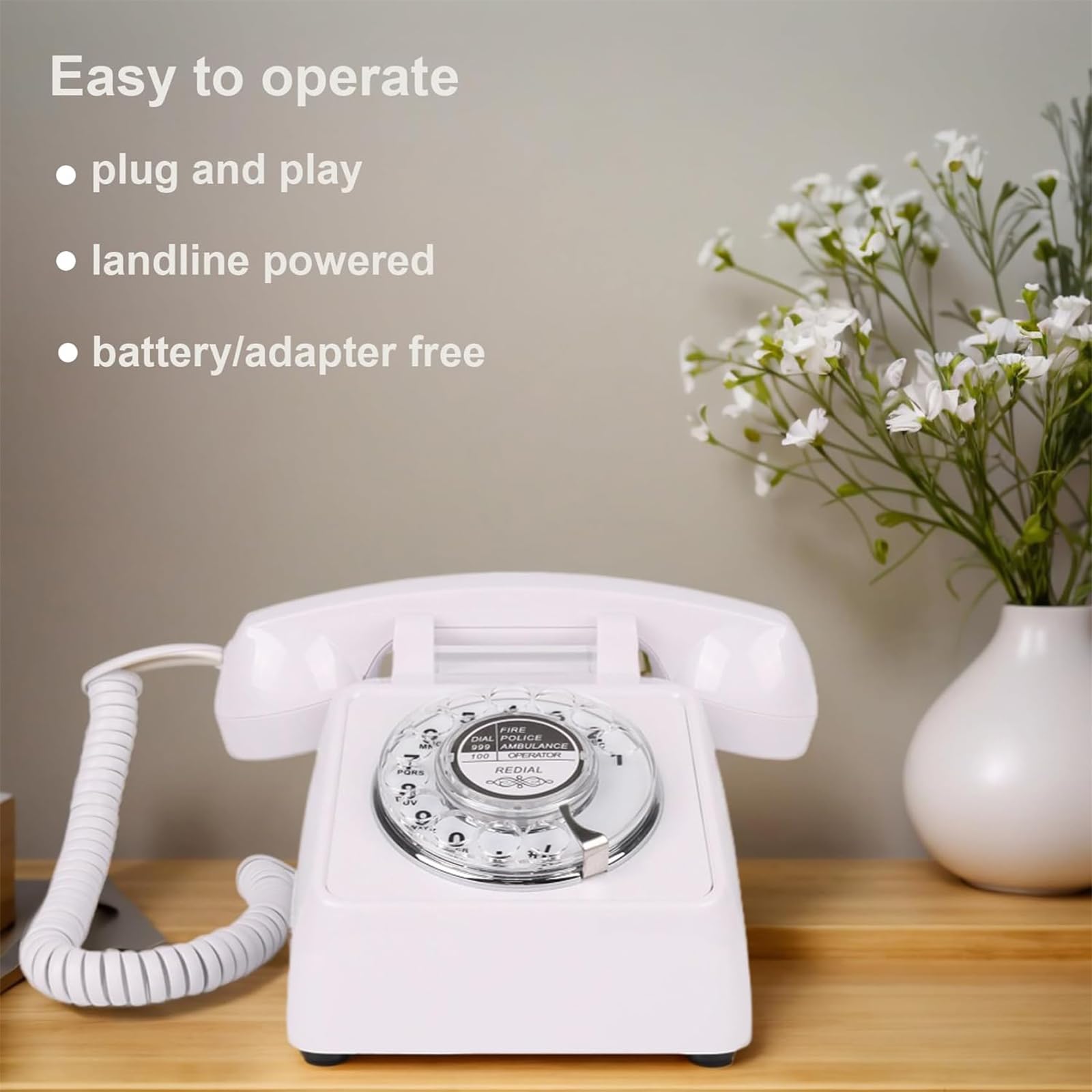 Teléfonos fijos para hogar Teléfono Giratorio Retro para casa de Trabajo con timbres y volúmenes, teléfonos fijos analógicos de Escritorio Antiguos