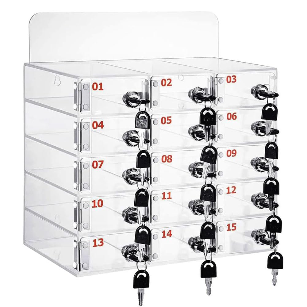 Armario para móviles de pared con cerradura individual y 6 compartimentos seguros