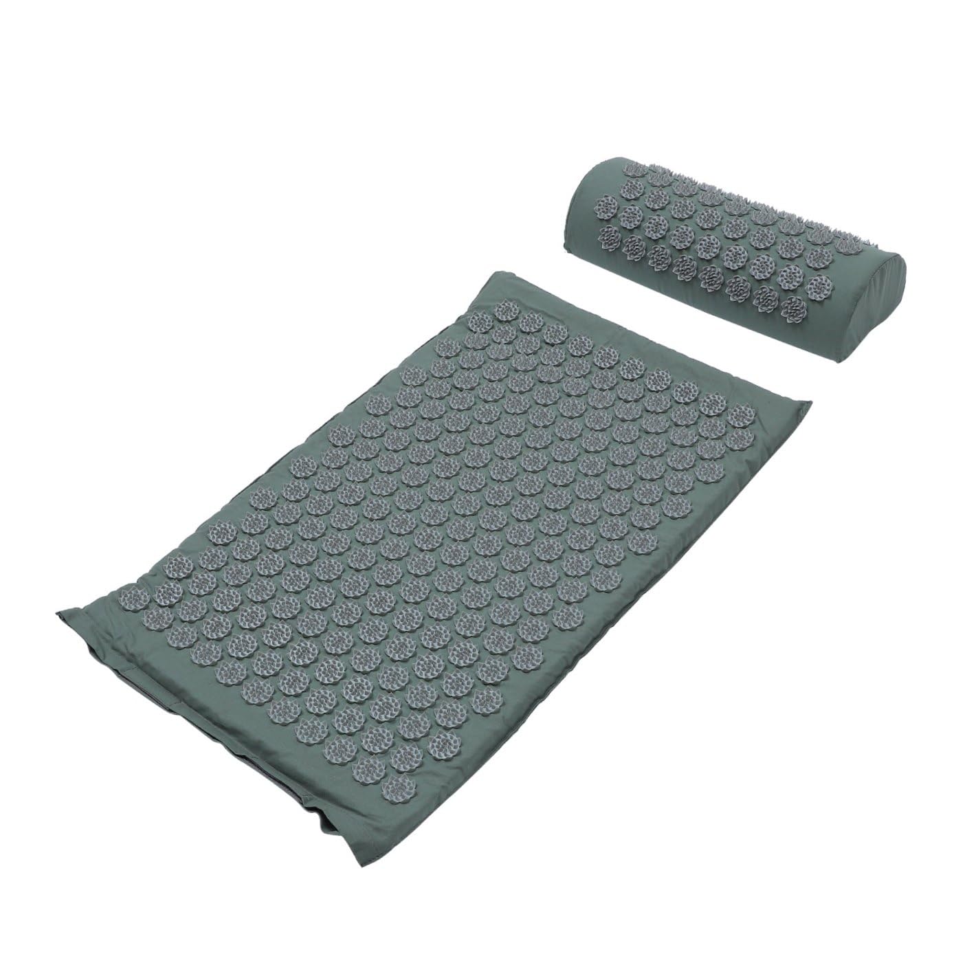 VICASKY Ensemble de Massage 2 Pièces Tapis d'Acupression Gris avec Coussin Pointes Acupression Tapis Antidérapant pour Relaxation et Bien-être Musculaire