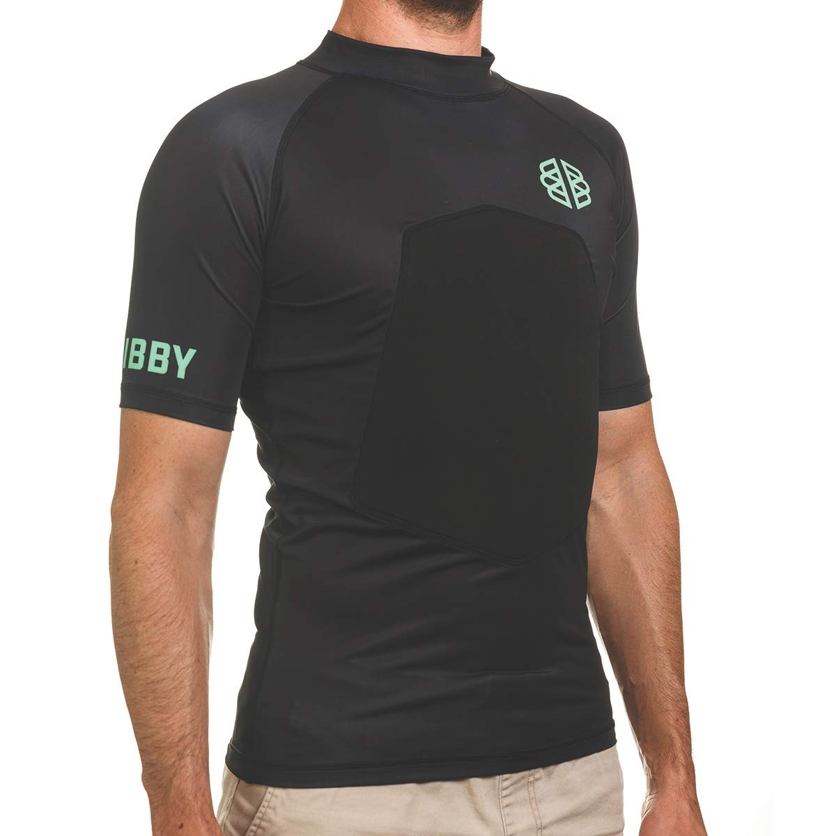 RIBBYRIBBY SPF 50+ 5mm Padded Rash Guard for Surfing, Boogie, Scuba
