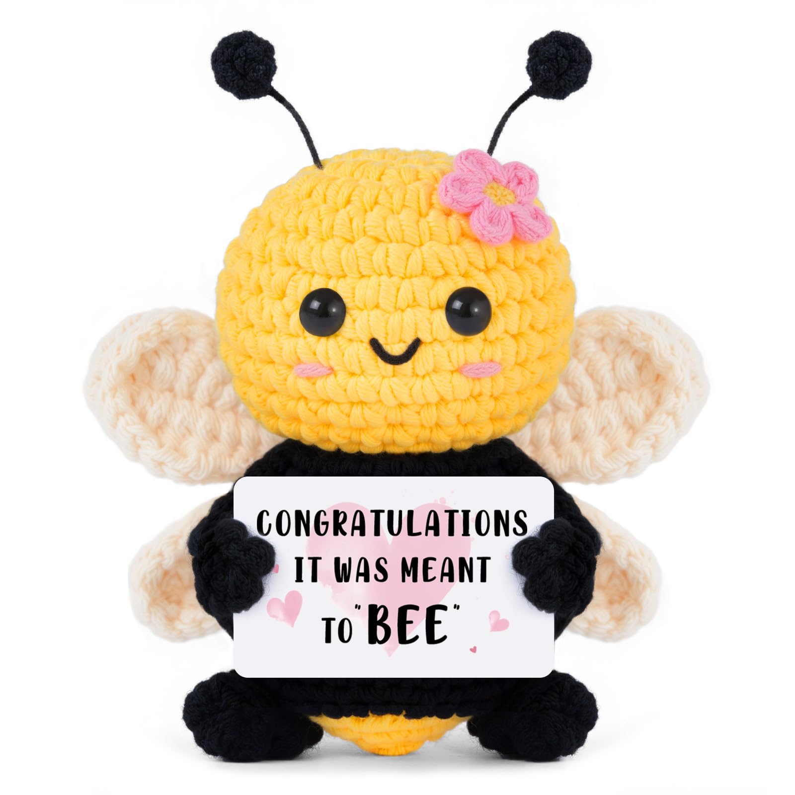 Gleevara Engagement Gifts, Wedding Gifts - Handmade Emotional Support Crochet Cute Bee, Engagement Congratulations Presents for Newly, Couples, Friends — image 1