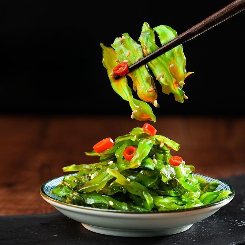 Shredded seaweed,wakame,vegetables,Cold salad,Japanese side dishes,pickles,vegan,Sweet and sour dishes,Sea cabbage,kimchi,delicious Chinese snack (3 flavor mix,6bags)