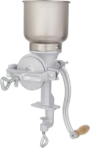 Homtoozhii Molinillo manual de grano de acero inoxidable manual de grano de madera con mango de trigo para moler granos de café maíz y trigo