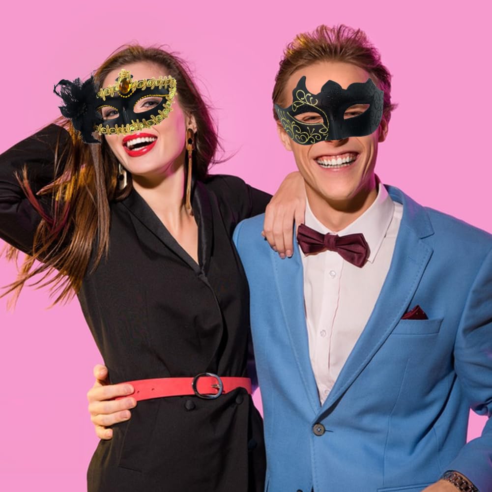 YRPACFB Couple Masquerade Masks Set, Venetian Party Mask, Halloween Costume Masks - Image 4